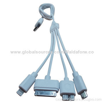 Factory New 1 to 4 Cellphone Data Cables, Made of PVC, 1/2/3m Length